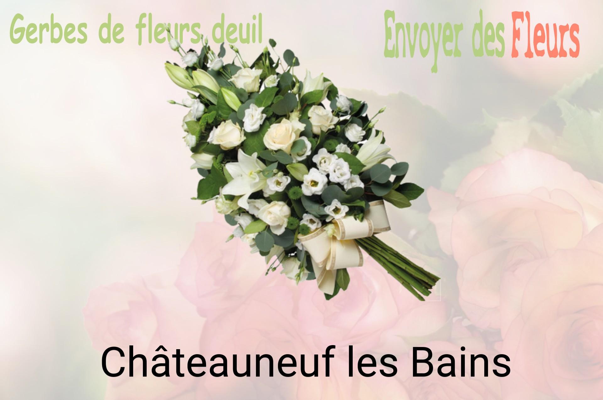 Gerbe de fleurs de deuil livrée à Châteauneuf-les-Bains